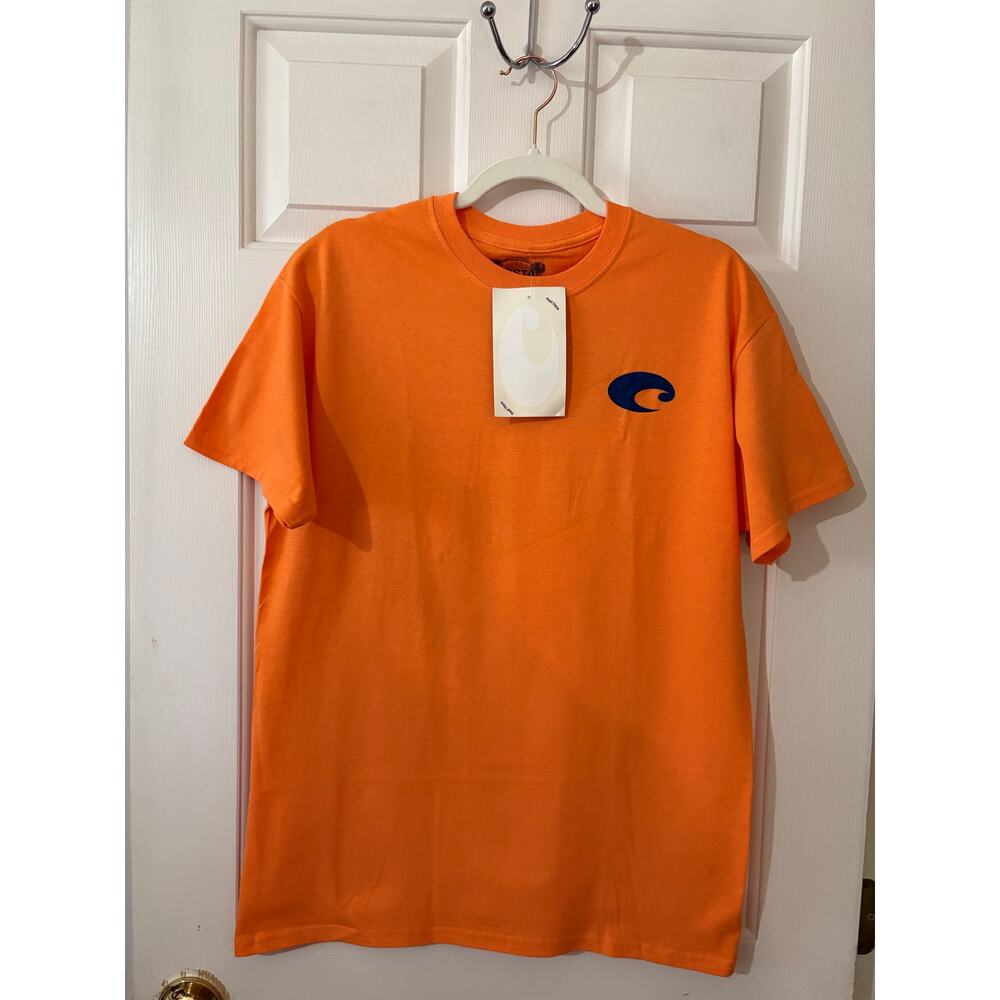 Costa Del Mar Men’s Orange Graphic T-Shirt NWT Short Sleeve Logo Tee